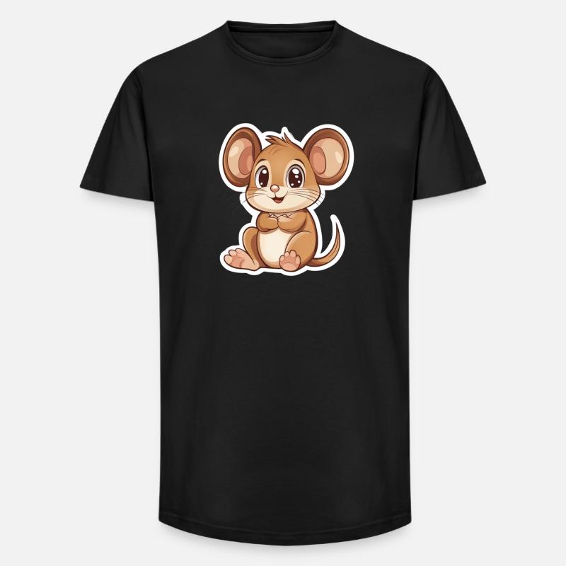 Maus - Long Fit Männer T-Shirt - Schwarz
