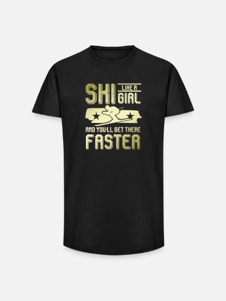 ski mädchen - Long Fit Männer T-Shirt - Schwarz