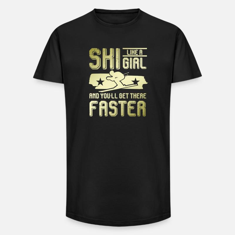 ski mädchen - Long Fit Männer T-Shirt - Schwarz