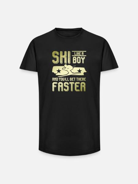 ski junge - Long Fit Männer T-Shirt - Schwarz