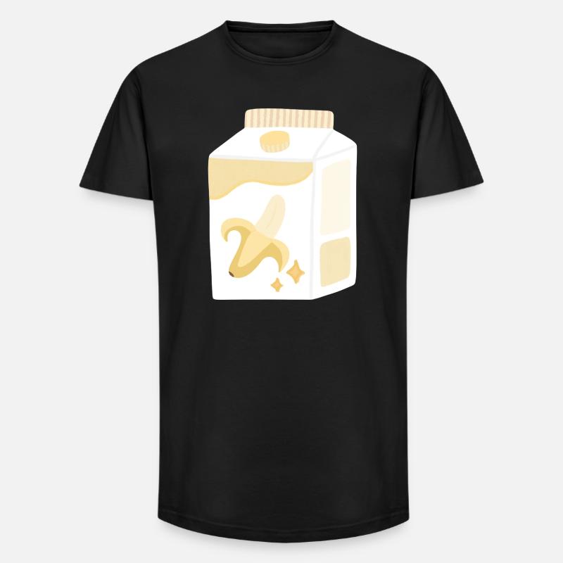 Bananenmilch Karton - Long Fit Männer T-Shirt - Schwarz