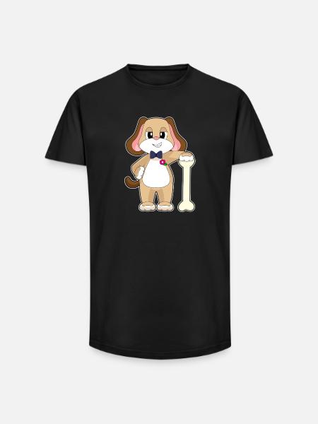Hund Bräutigam Fliege Hochzeit - Long Fit Männer T-Shirt - Schwarz