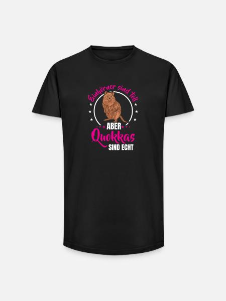 Quokka ist echt Kurzschwanzkänguru - Long Fit Männer T-Shirt - Schwarz