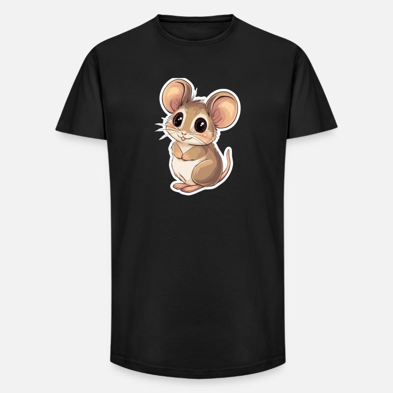 Maus - Long Fit Männer T-Shirt - Schwarz
