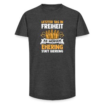 Bräutigam Polterabend Junggesellenabschied - Long Fit Männer T-Shirt - Anthrazit - Vorne - AI Model Male 185 light (185cm)
