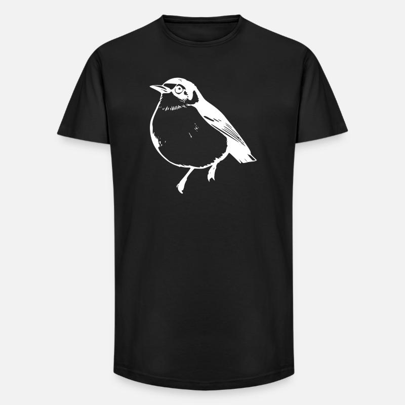 Vogel weiß - Long Fit Männer T-Shirt - Schwarz