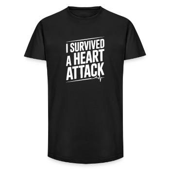 I Survived a Heart Attack - Long Fit Men's T-Shirt - black - Front - AI Model Male 185 light (185cm)
