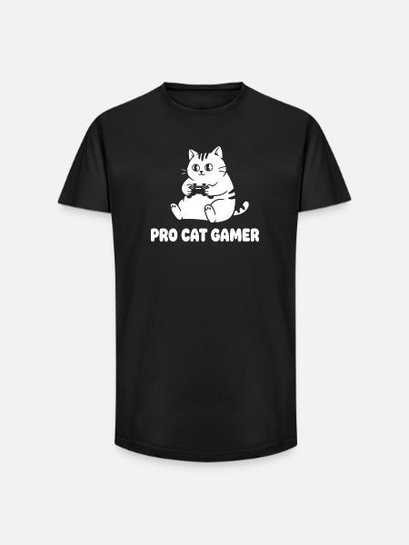 Pro Cat Gamer - Long Fit Men's T-Shirt - black