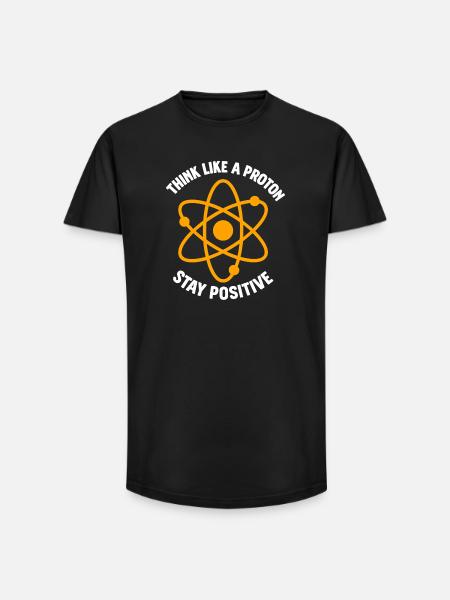 Proton Positive Thinking Atom Graphic - Long Fit Men's T-Shirt - black