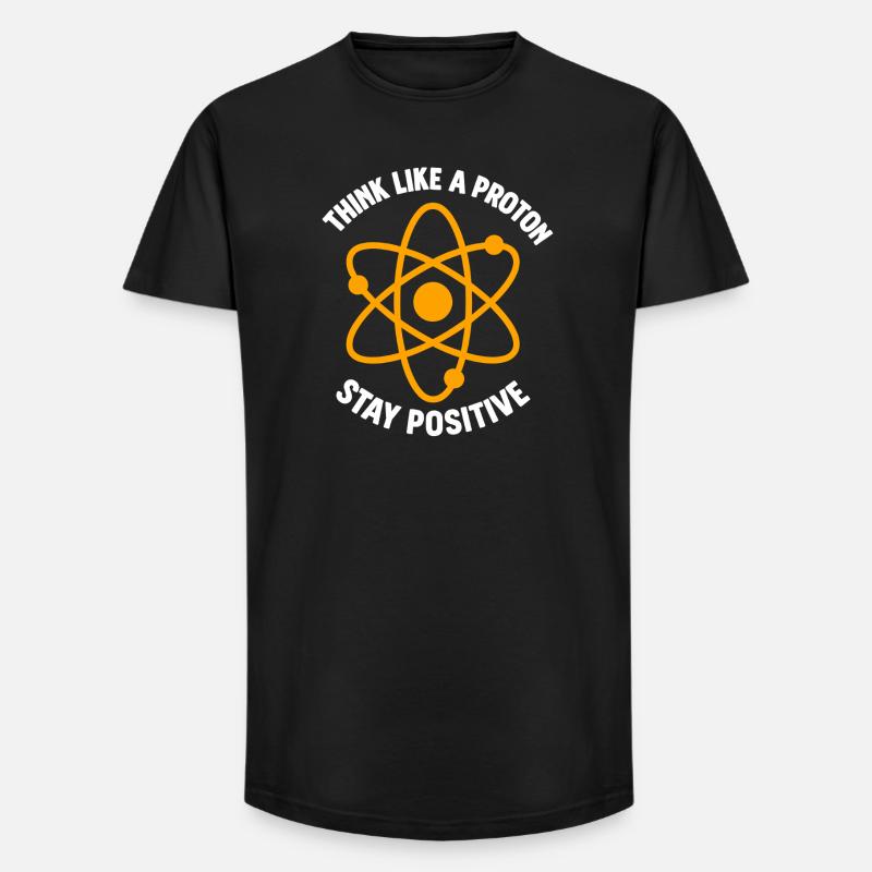 Proton Positive Thinking Atom Graphic - Long Fit Men's T-Shirt - black