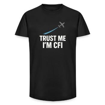 Flight Instructor Cfi Pilot Aviation Instructor - Long Fit Men's T-Shirt - black - Front - AI Model Male 185 light (185cm)