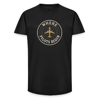 Flight Instructor Cfi Pilot Aviation Instructor - Long Fit Men's T-Shirt - black - Front - AI Model Male 185 light (185cm)