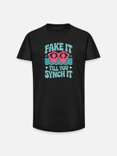 Synchronschwimmen Kunstschwimmen Wassersport - Long Fit Männer T-Shirt - Schwarz