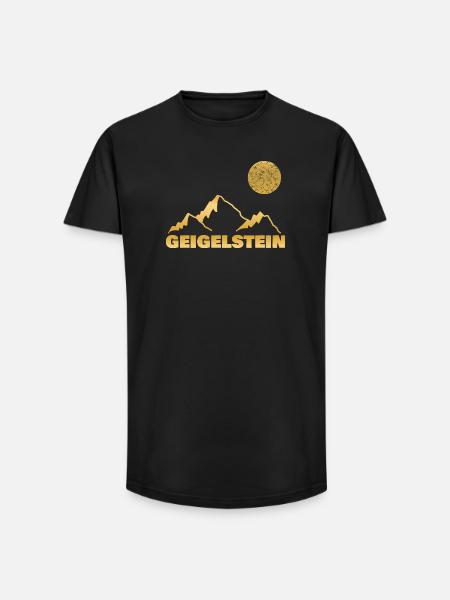 geigelstein - Long Fit Männer T-Shirt - Schwarz