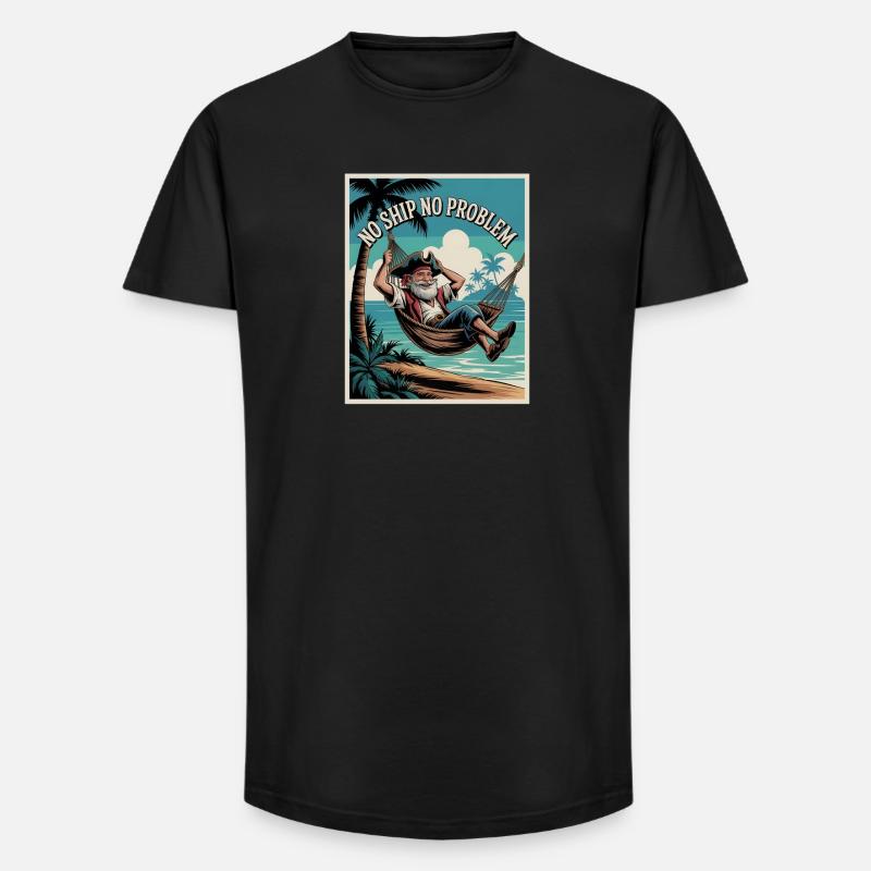 No Ship No Problem - Long Fit Männer T-Shirt - Schwarz