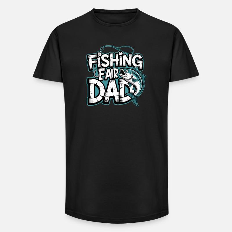 Fischfang Papa Comic Tee - Long Fit Männer T-Shirt - Schwarz