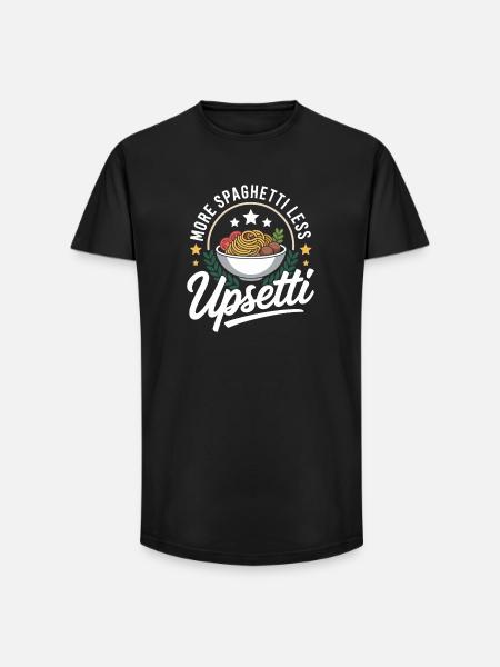 More spaghetti, less upsetti - Long Fit Men's T-Shirt - black