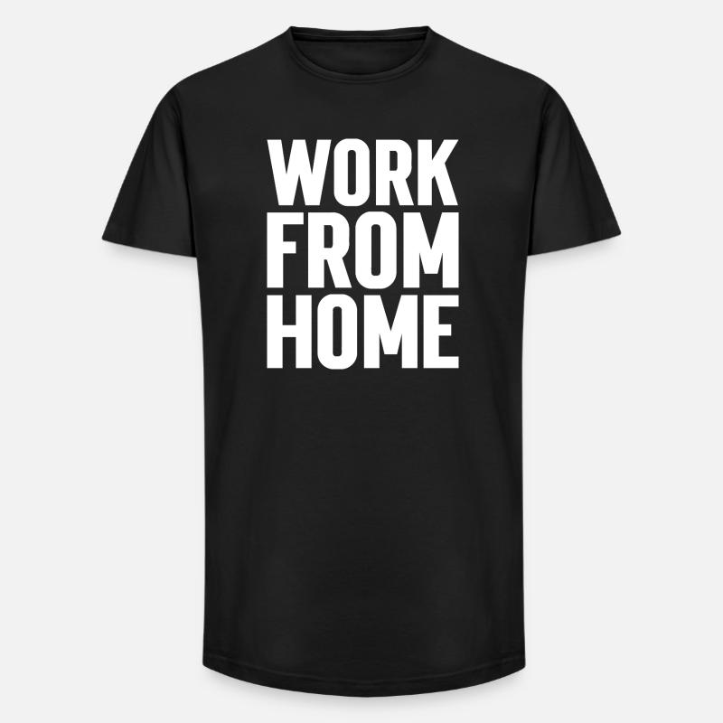 Work from home motivating tee - Long Fit Men's T-Shirt - black