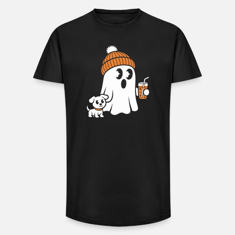 Kuscheliger Geist mit Mütze - Long Fit Männer T-Shirt - Schwarz