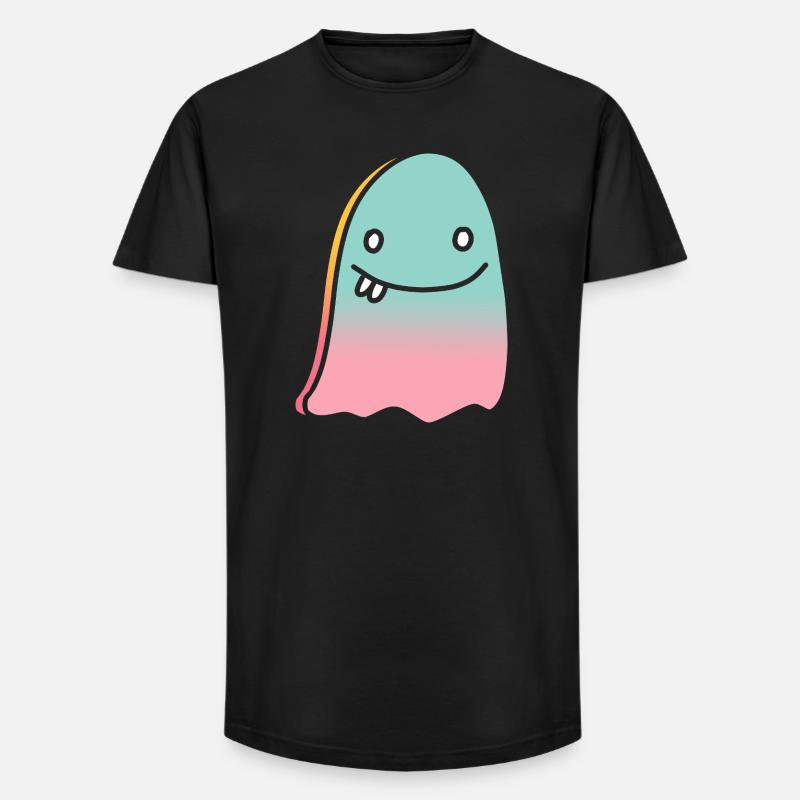Geist doodle gradient - Long Fit Männer T-Shirt - Schwarz
