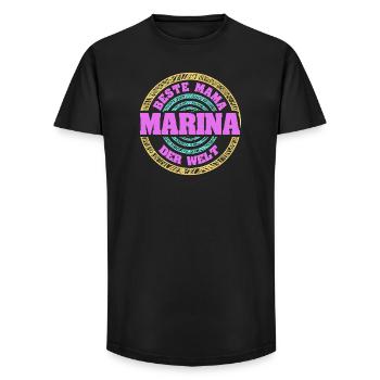 Mother Marina - Long Fit Men's T-Shirt - black - Front - AI Model Male 185 light (185cm)