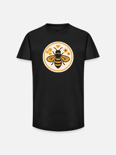 Save the Bees - Nature Bee Motif - Long Fit Men's T-Shirt - black