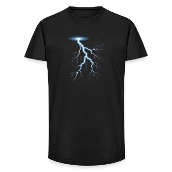 Lightning Lightning Thunderstorm Current Storm - Long Fit Men's T-Shirt - black - Front - AI Model Male 185 light (185cm)