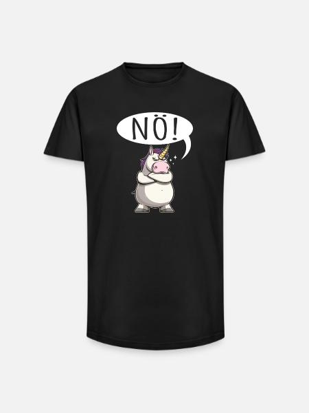 Unicorn Nope chubby - Long Fit Men's T-Shirt - black
