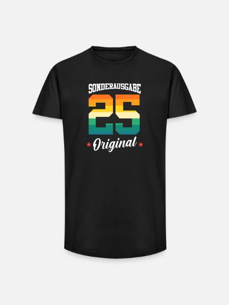 25 Anniversaire - T-shirt coupe longue homme - noir