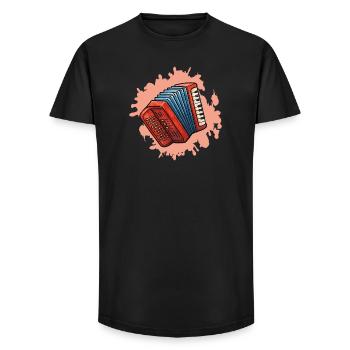 Akkordeon Illustration Blau-Rot - Long Fit Männer T-Shirt - Schwarz - Vorne - AI Model Male 185 light (185cm)
