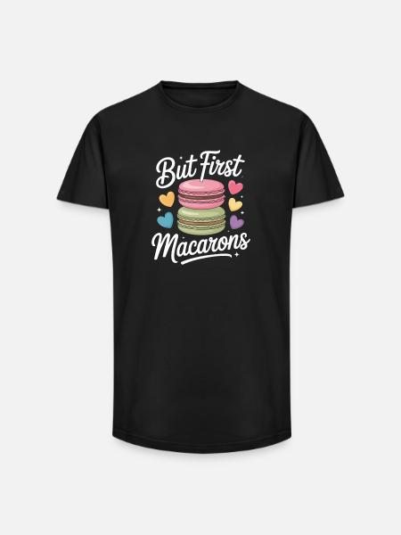 Macaron French Desserts - Long Fit Men's T-Shirt - black