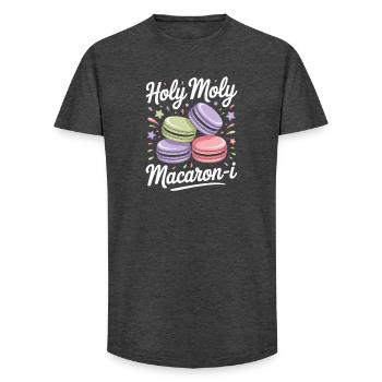 Macaron French Desserts - Long Fit Men's T-Shirt - charcoal grey - Front - AI Model Male 185 light (185cm)