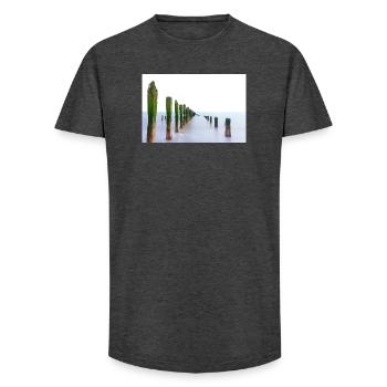 Point d’éjection d’exposition longue - T-shirt coupe longue homme - charbon - Devant - AI Model Male 185 light (185cm)
