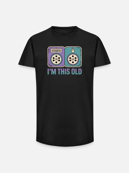 I'm this old - Funny Nerd T-Shirt - Long Fit Men's T-Shirt - black
