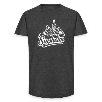 Sinsheim Kraichgau - Illustration mit Schriftzug - Long Fit Männer T-Shirt - Anthrazit - Vorne - AI Model Male 185 light (185cm)