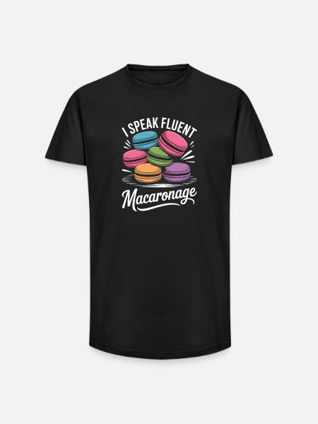 Macaron French Desserts - Long Fit Men's T-Shirt - black