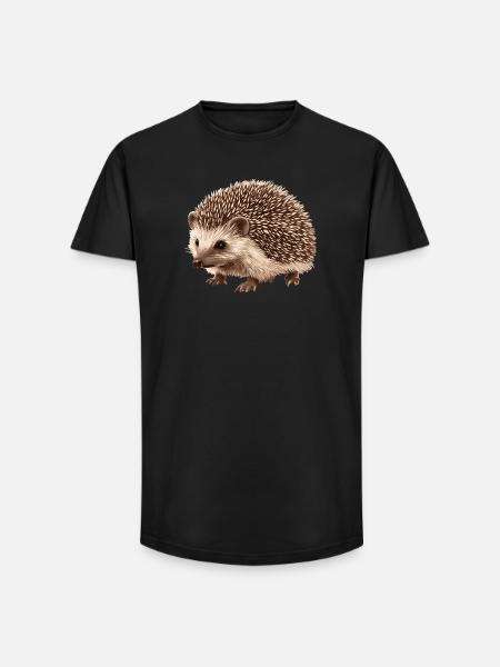 Igel - Long Fit Männer T-Shirt - Schwarz