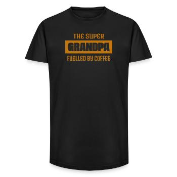 Super grand-père motivé par le café - Fête des pères - T-shirt coupe longue homme - noir - Devant - AI Model Male 185 light (185cm)