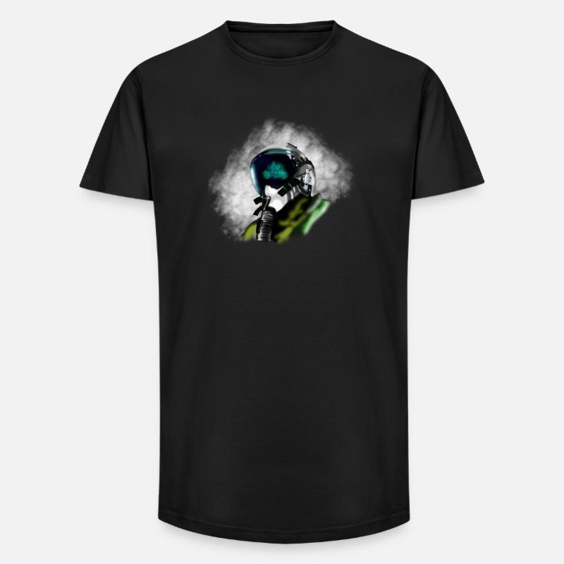 Jet Pilot - Long Fit Männer T-Shirt - Schwarz