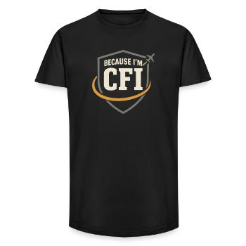 Flight Instructor Cfi Pilot Aviation Instructor - Long Fit Men's T-Shirt - black - Front - AI Model Male 185 light (185cm)