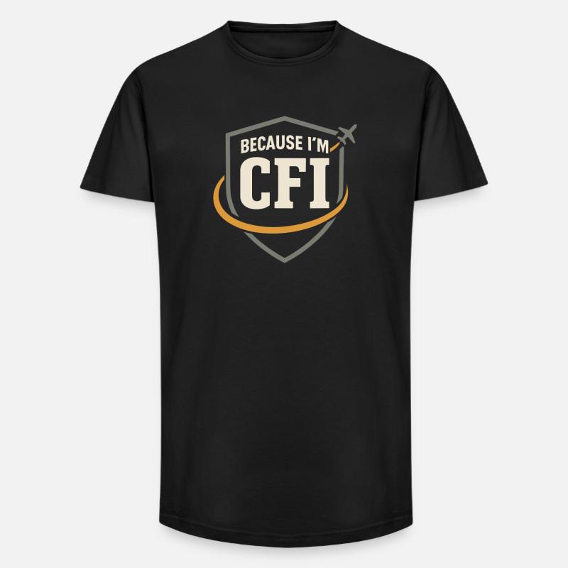 Fluglehrer Cfi Pilot Luftfahrtlehrer - Long Fit Männer T-Shirt - Schwarz