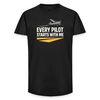 Flight Instructor Cfi Pilot Aviation Instructor - Long Fit Men's T-Shirt - black - Front - AI Model Male 185 light (185cm)