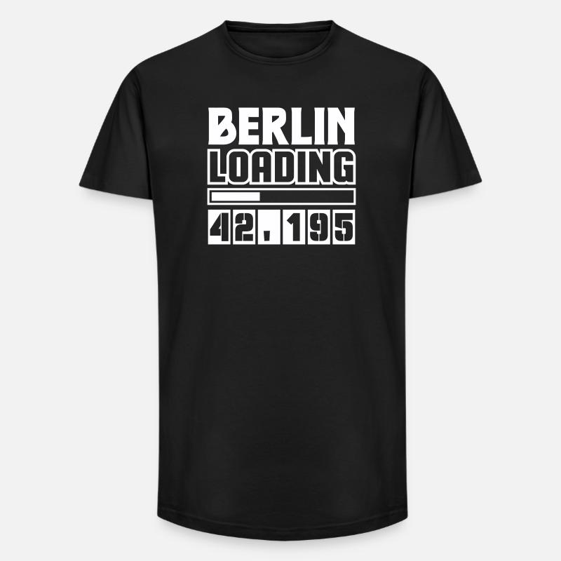 Berlin Loading 42.195 - Long Fit Männer T-Shirt - Schwarz