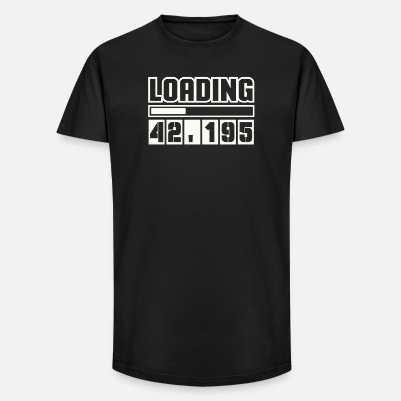 Loading 42,195 Marathon - Long Fit Männer T-Shirt - Schwarz