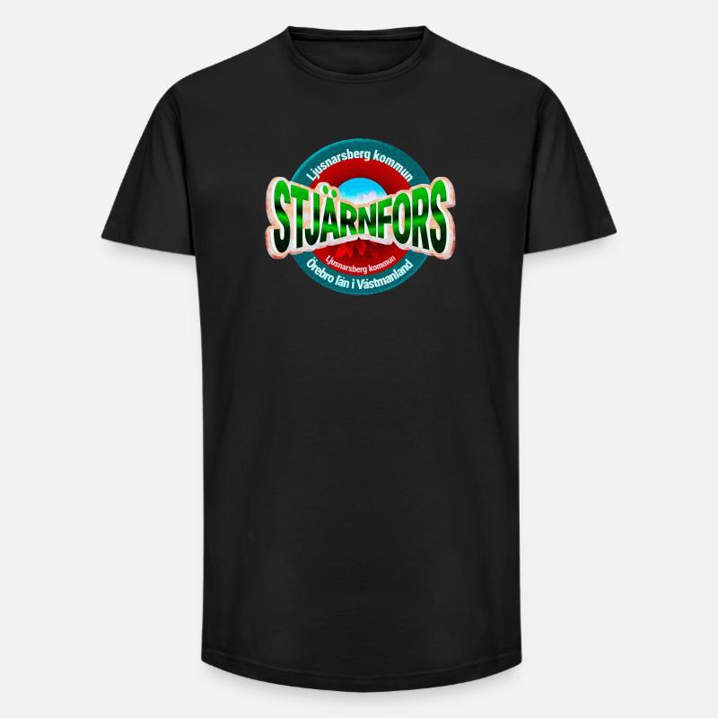 Stjärnfors - Long Fit Männer T-Shirt - Schwarz