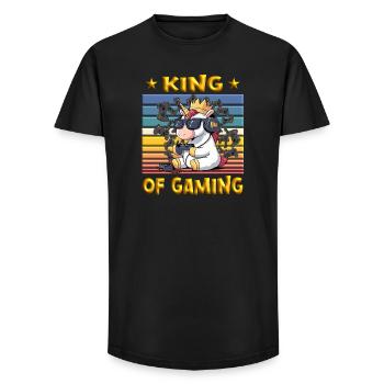 King of gaming - einhorn zockt - Long Fit Men's T-Shirt - black - Front - AI Model Male 185 light (185cm)