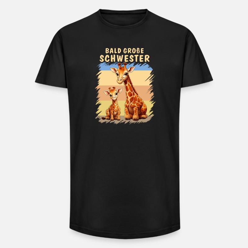 GIRAFFEN BALD GROßE SCHWESTER - Long Fit Männer T-Shirt - Schwarz