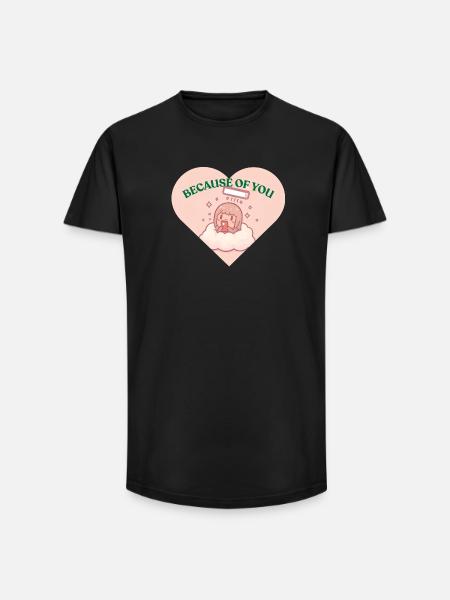 Wegen dir - Douceur Câline - Long Fit Männer T-Shirt - Schwarz