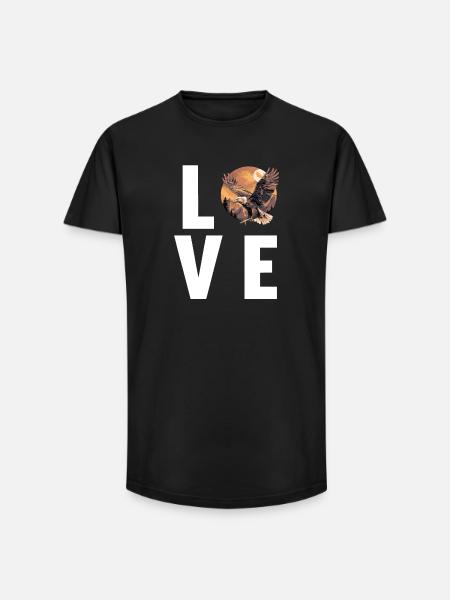 Eagle - Long Fit Men's T-Shirt - black