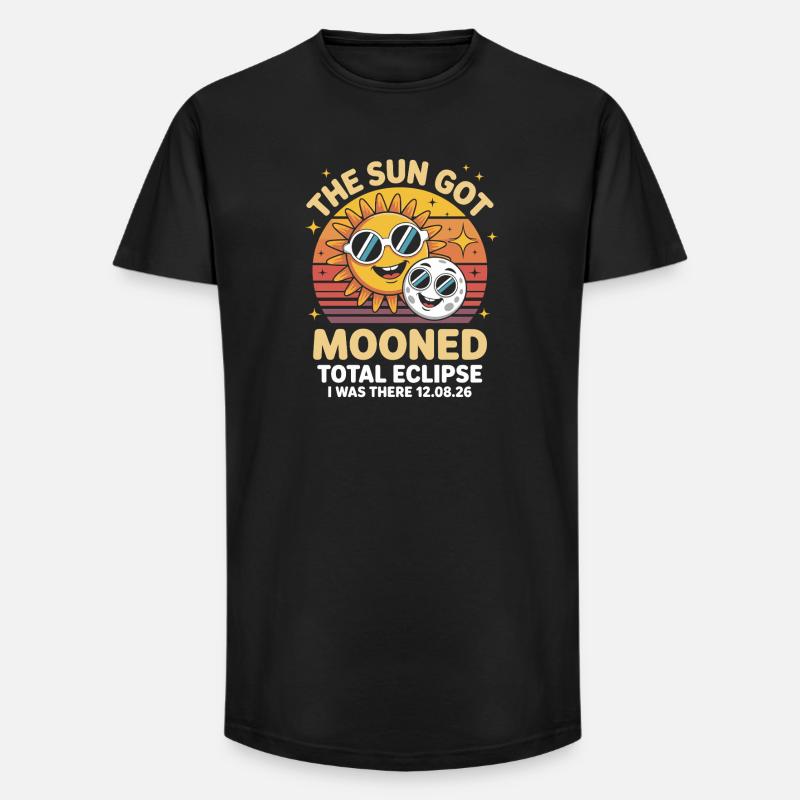 Sun Moon Eclipse with Glasses - Long Fit Men's T-Shirt - black